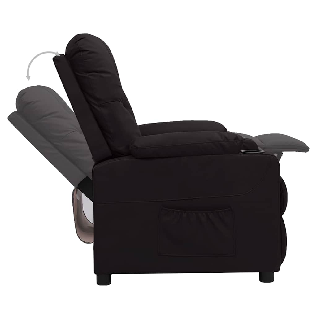 vidaXL Recliner Chair Black Faux Leather