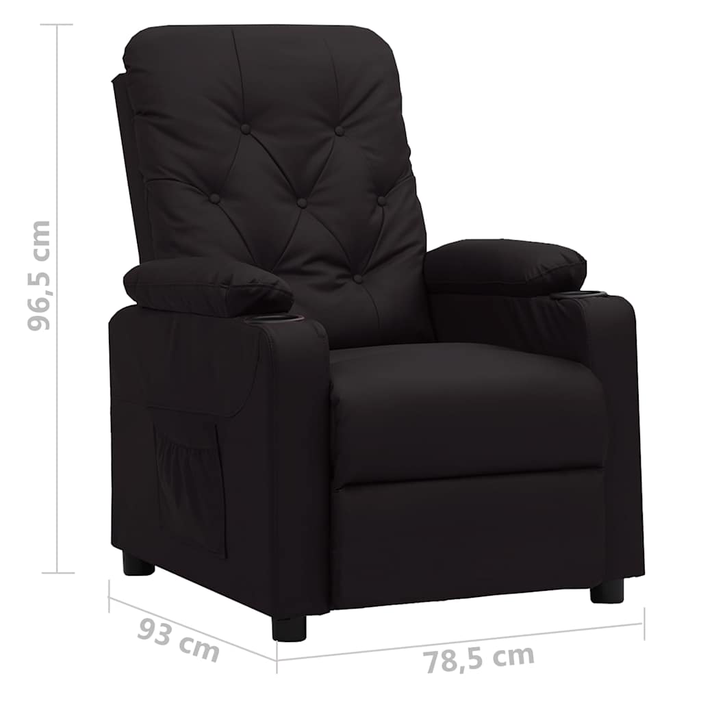 vidaXL Recliner Chair Black Faux Leather