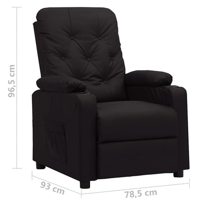 vidaXL Recliner Chair Black Faux Leather