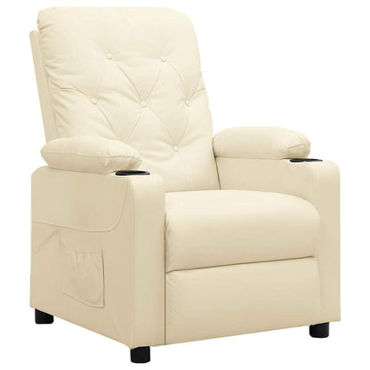 vidaXL Recliner Chair Cream Faux Leather