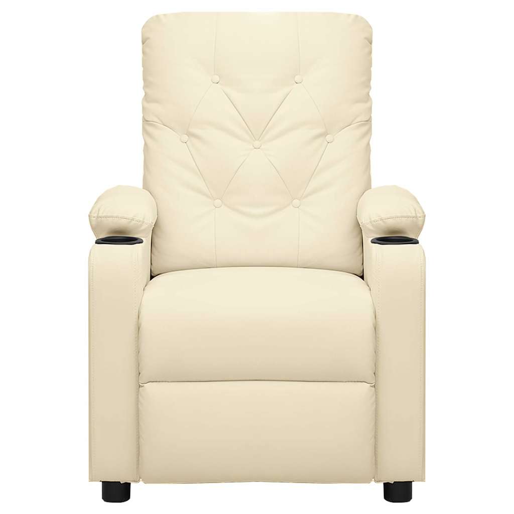 vidaXL Recliner Chair Cream Faux Leather