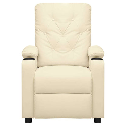 vidaXL Recliner Chair Cream Faux Leather