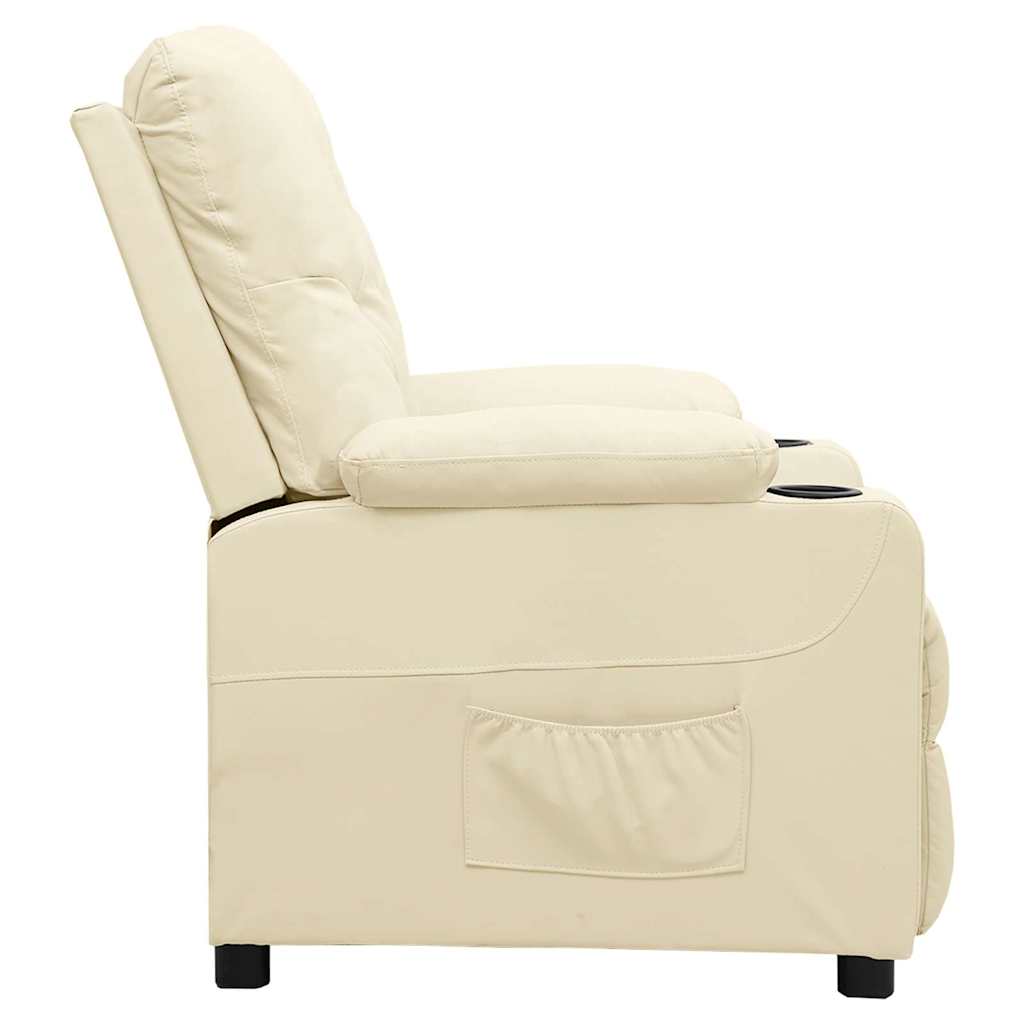 vidaXL Recliner Chair Cream Faux Leather