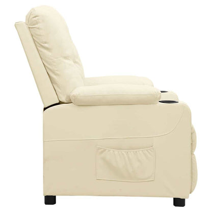 vidaXL Recliner Chair Cream Faux Leather