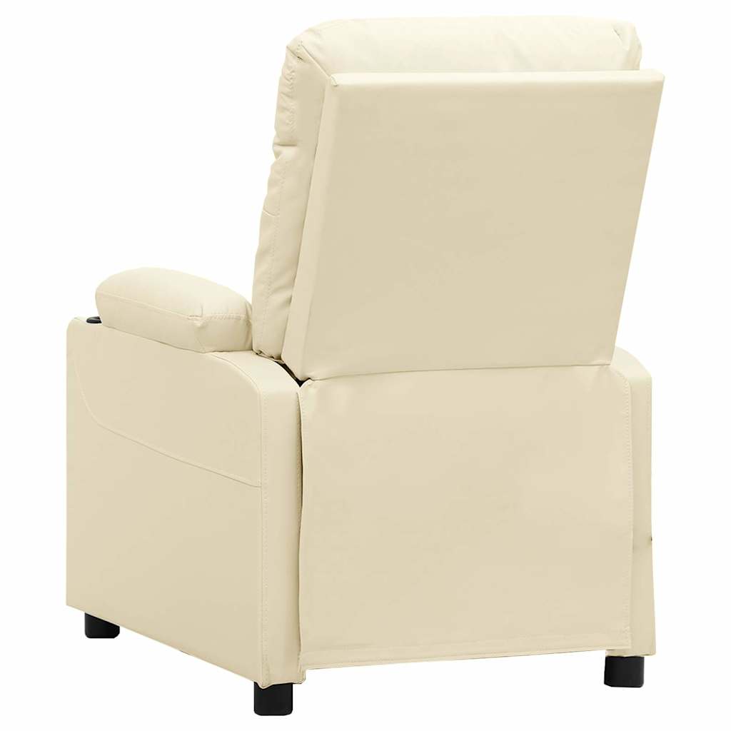 vidaXL Recliner Chair Cream Faux Leather