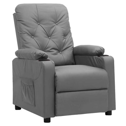 vidaXL Recliner Chair Grey Faux Leather