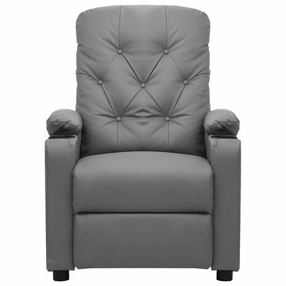 vidaXL Recliner Chair Grey Faux Leather