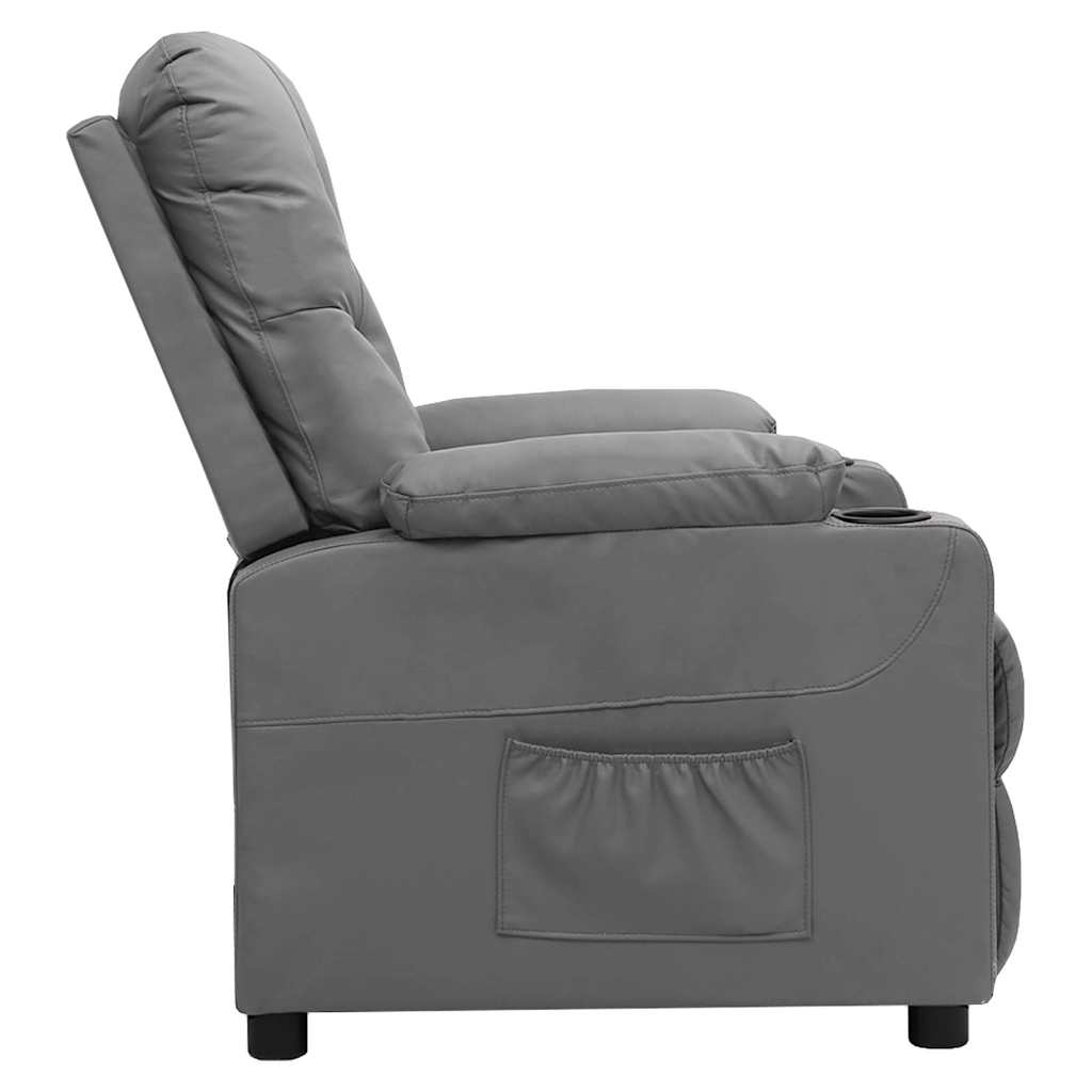 vidaXL Recliner Chair Grey Faux Leather