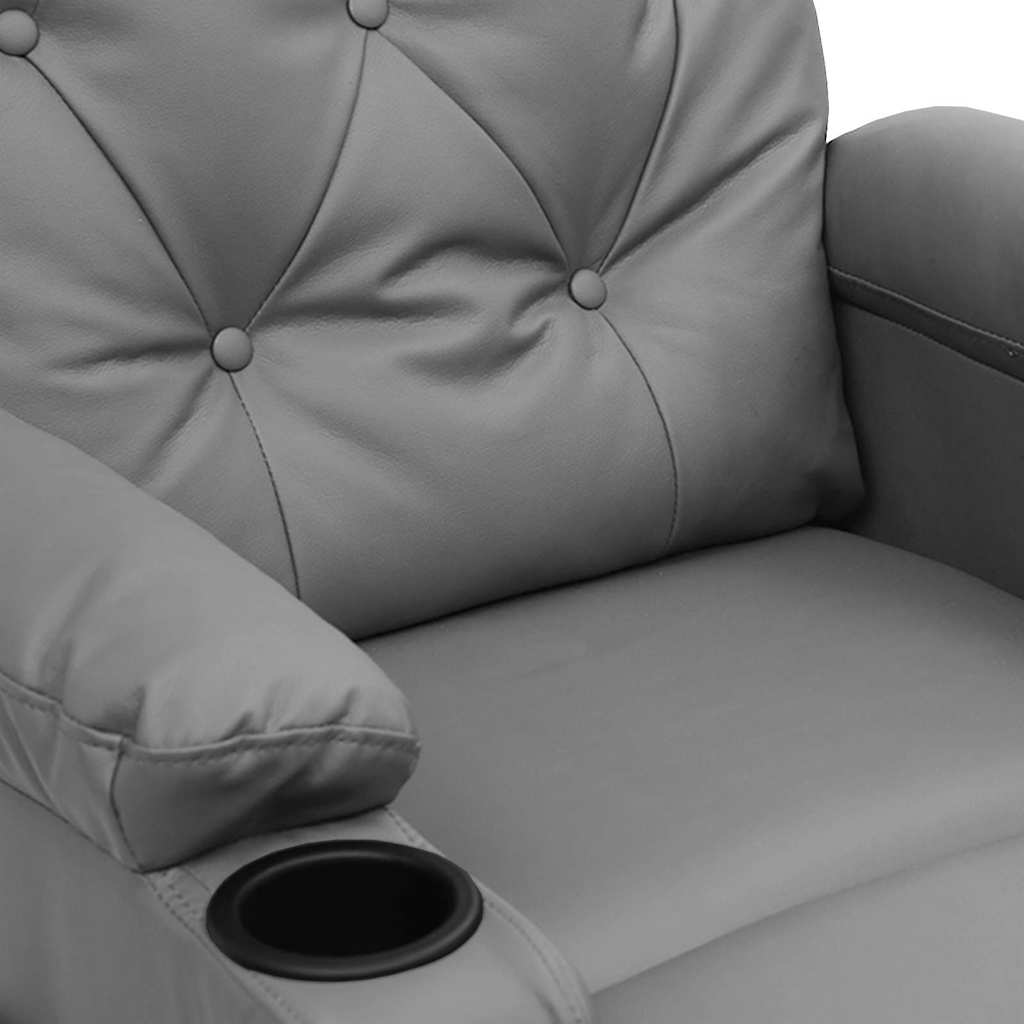 vidaXL Recliner Chair Grey Faux Leather