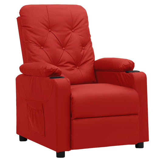 vidaXL Recliner Chair Wine Red Faux Leather