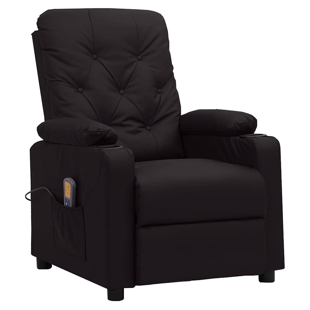 vidaXL Massage Chair Black Faux Leather
