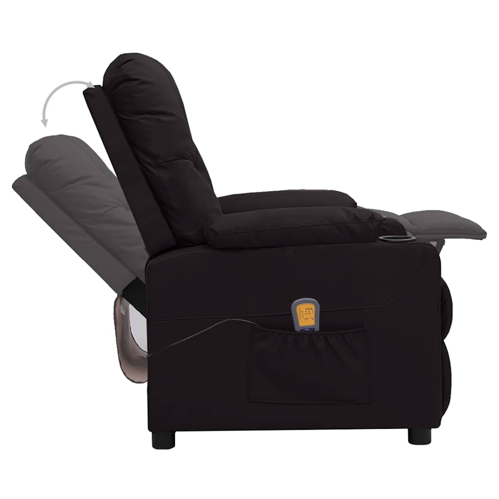 vidaXL Massage Chair Black Faux Leather