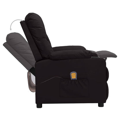 vidaXL Massage Chair Black Faux Leather