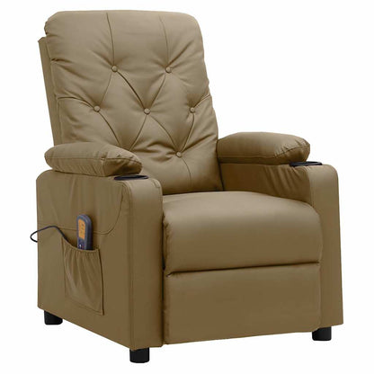 vidaXL Massage Chair Cappuccino Faux Leather
