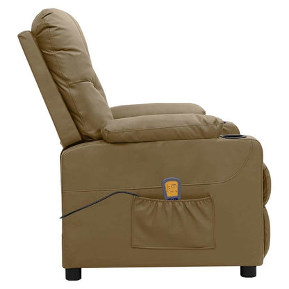 vidaXL Massage Chair Cappuccino Faux Leather