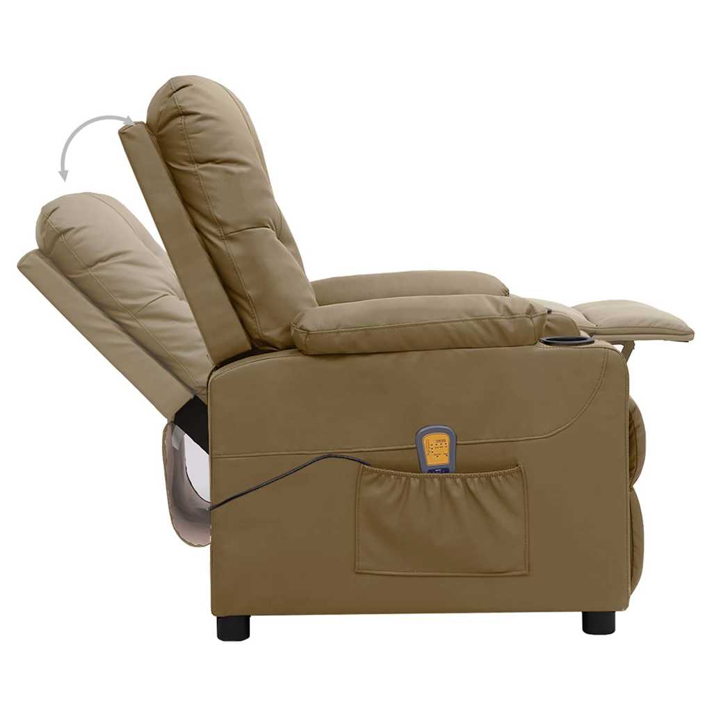 vidaXL Massage Chair Cappuccino Faux Leather