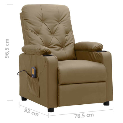 vidaXL Massage Chair Cappuccino Faux Leather