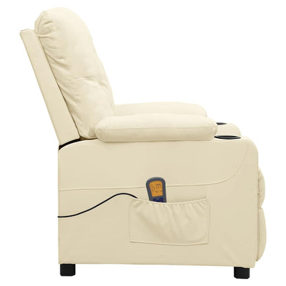 vidaXL Massage Chair Cream Faux Leather
