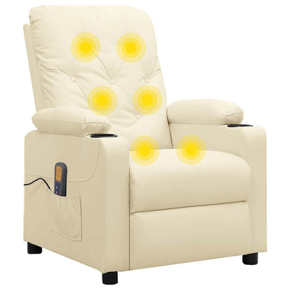 vidaXL Massage Chair Cream Faux Leather