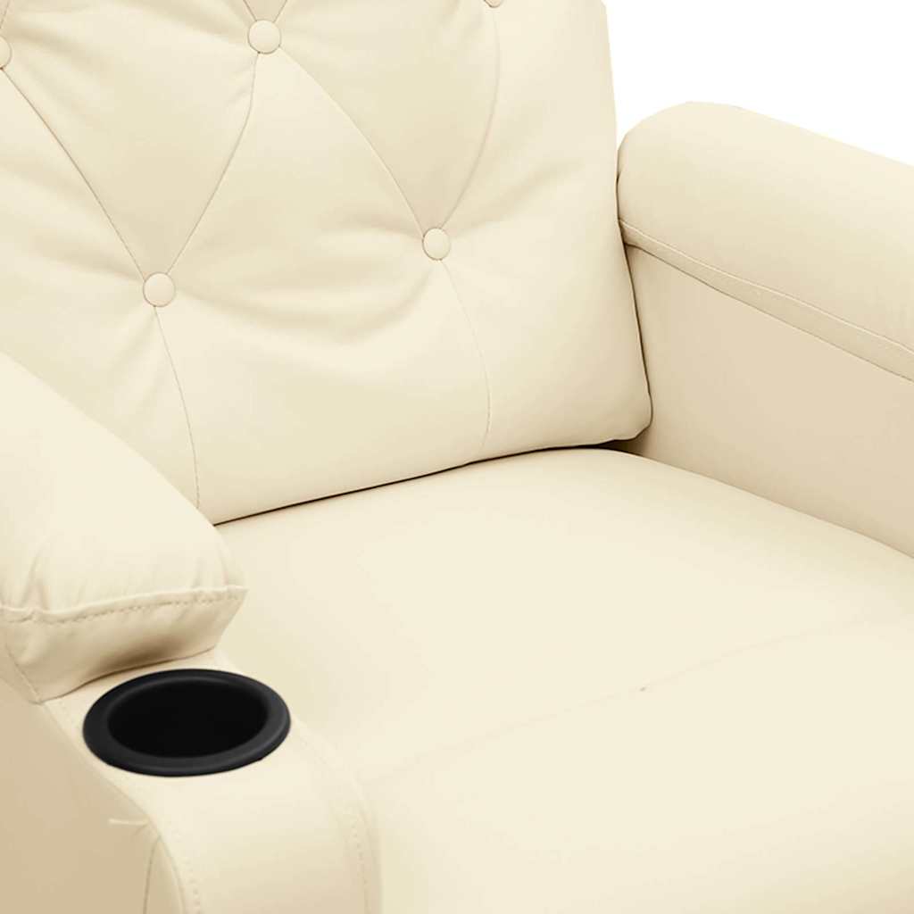 vidaXL Massage Chair Cream Faux Leather