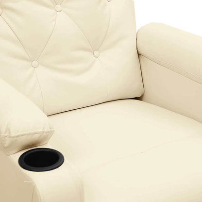 vidaXL Massage Chair Cream Faux Leather