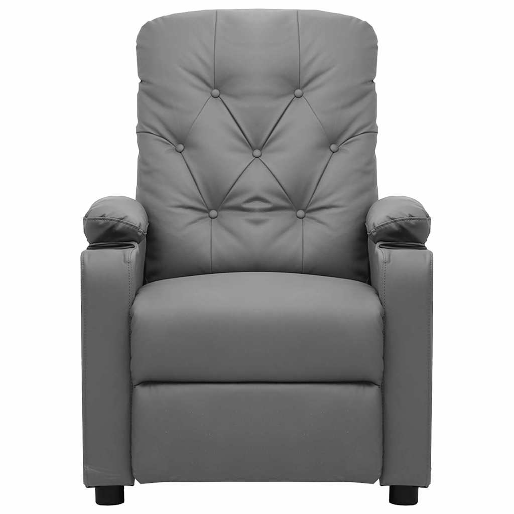 vidaXL Massage Chair Grey Faux Leather