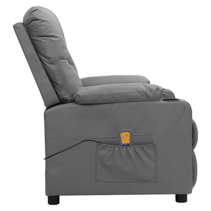 vidaXL Massage Chair Grey Faux Leather