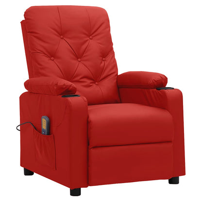 vidaXL Massage Chair Wine Red Faux Leather