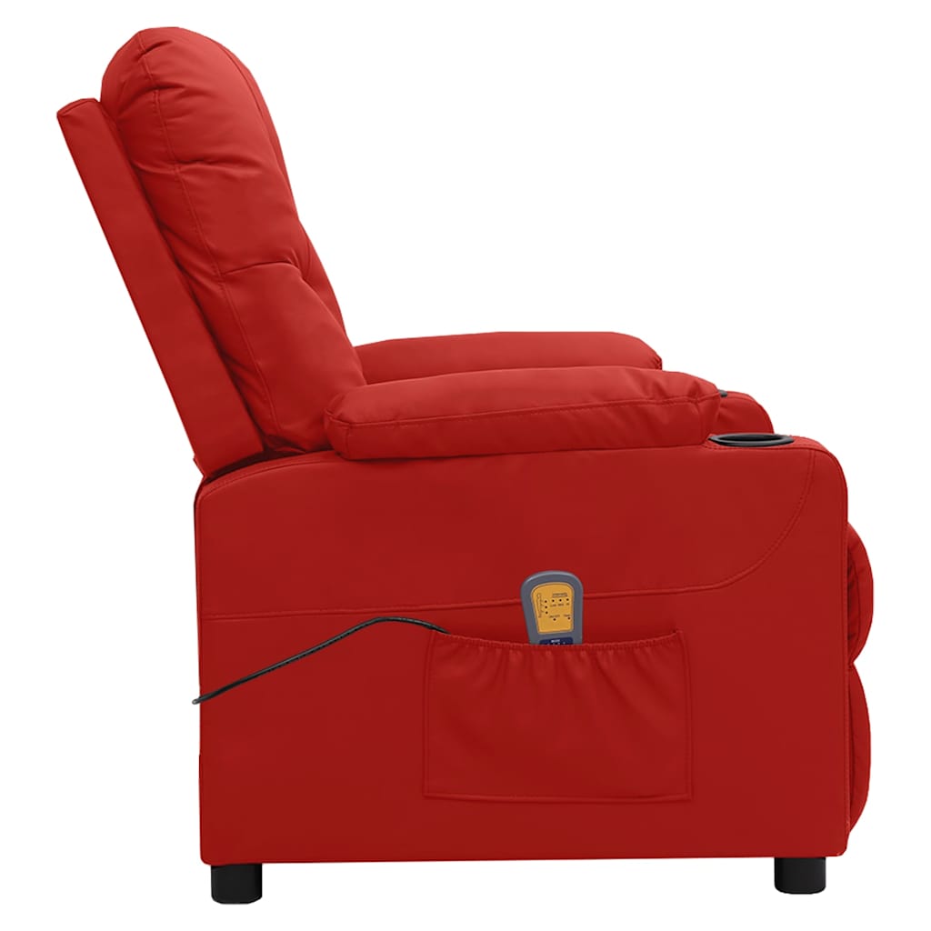 vidaXL Massage Chair Wine Red Faux Leather