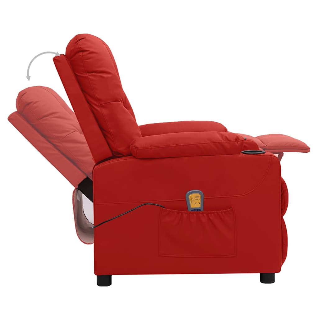 vidaXL Massage Chair Wine Red Faux Leather