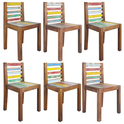 vidaXL Dining Chairs 6 pcs Solid Reclaimed Wood