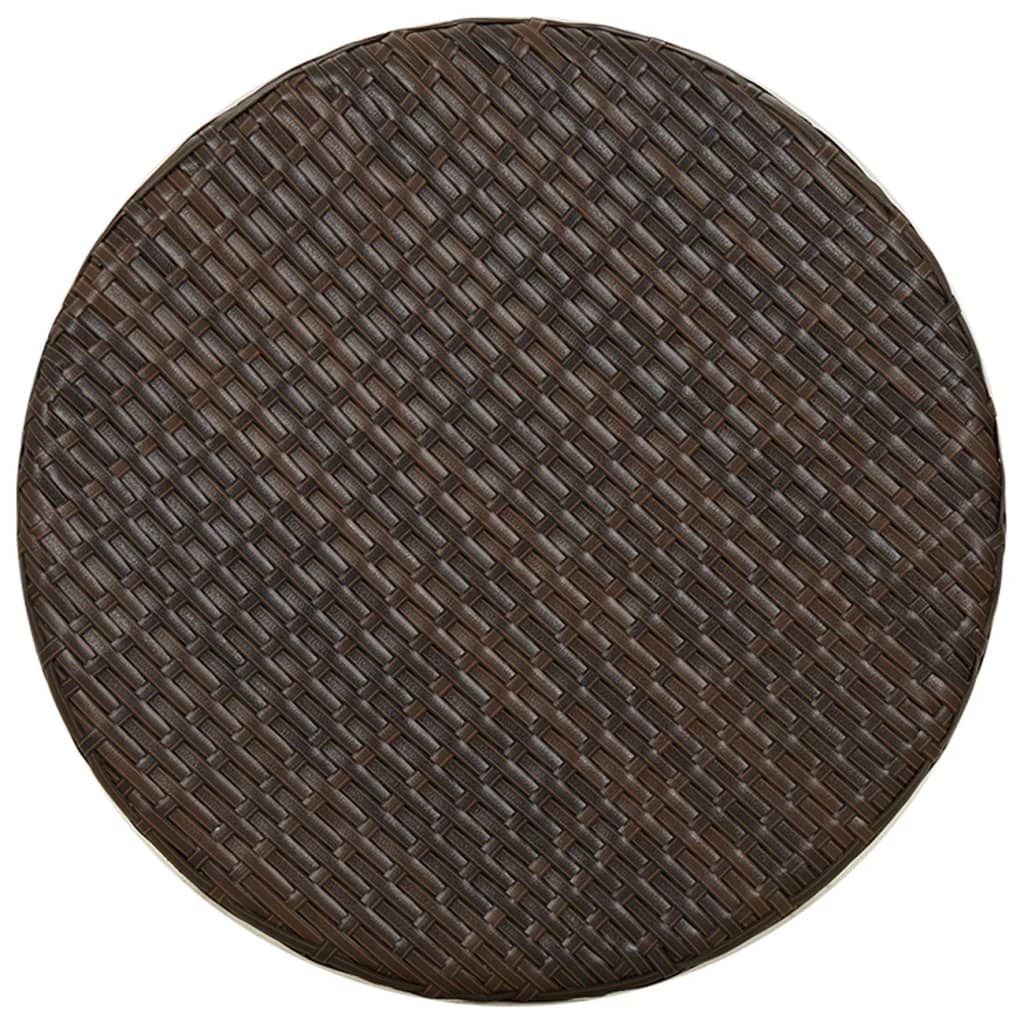 vidaXL Tea Table Brown 45 cm Poly Rattan