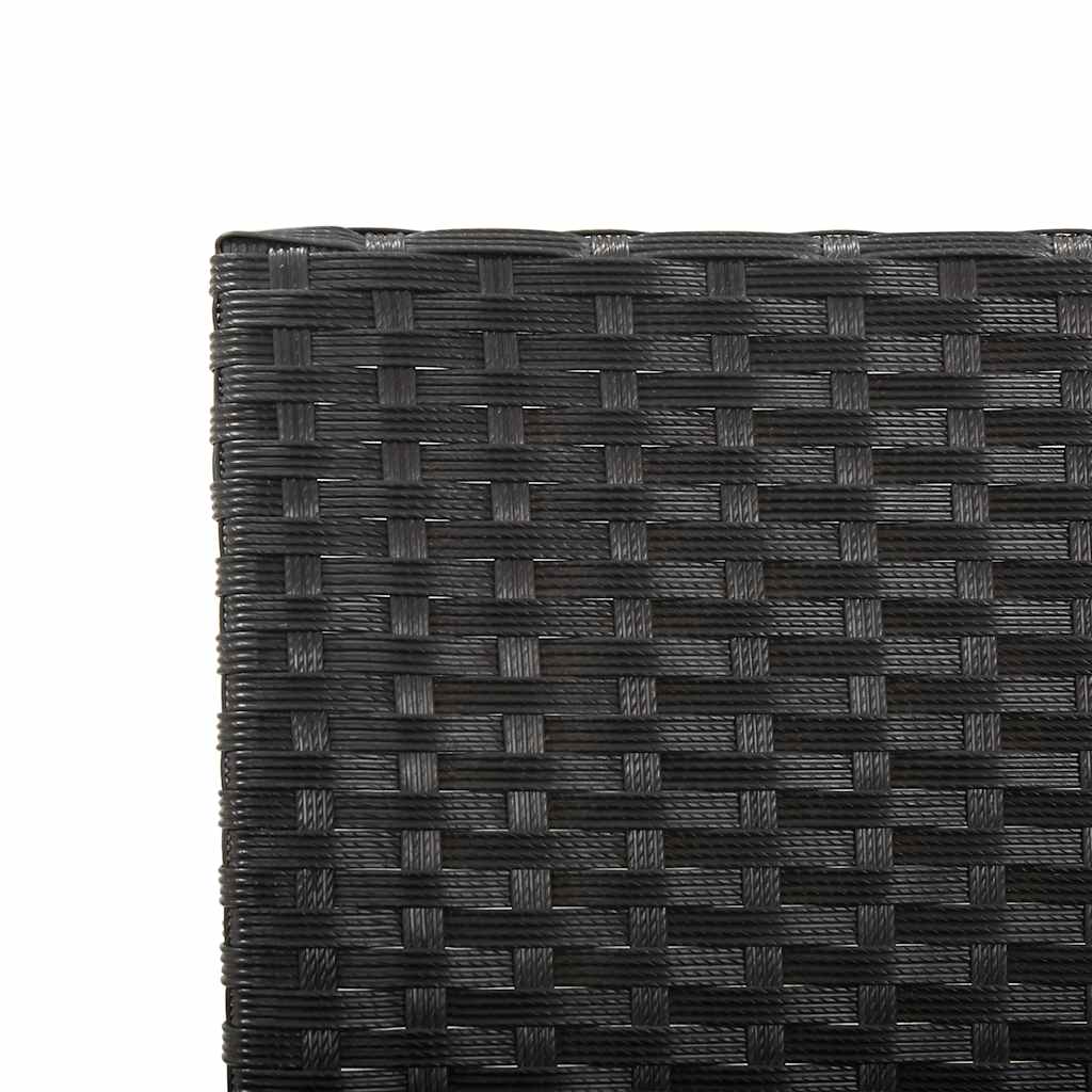 vidaXL Garden Bench with Cushions Black 176 cm Poly Rattan