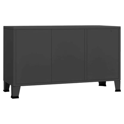 vidaXL Industrial Sideboard Anthracite 105x35x62 cm Metal and Glass