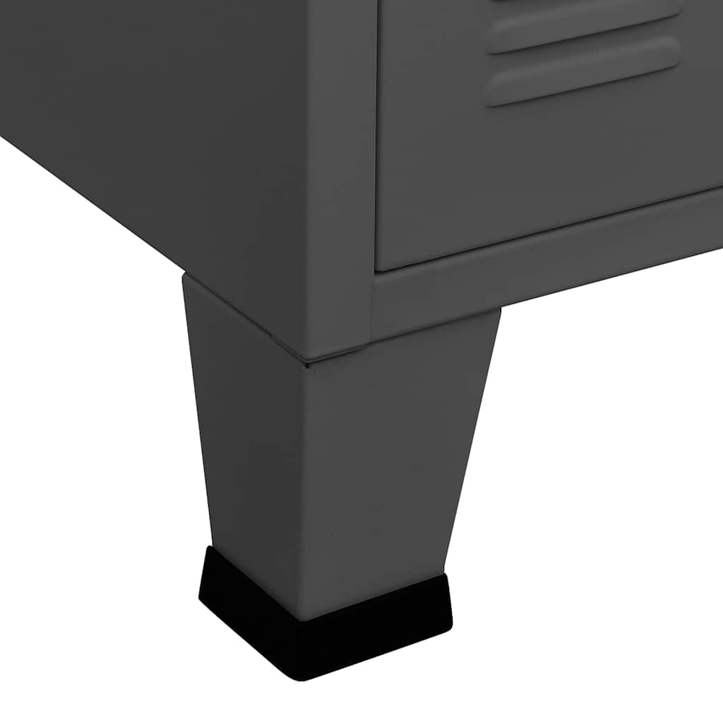 vidaXL Industrial Sideboard Anthracite 105x35x62 cm Metal and Glass