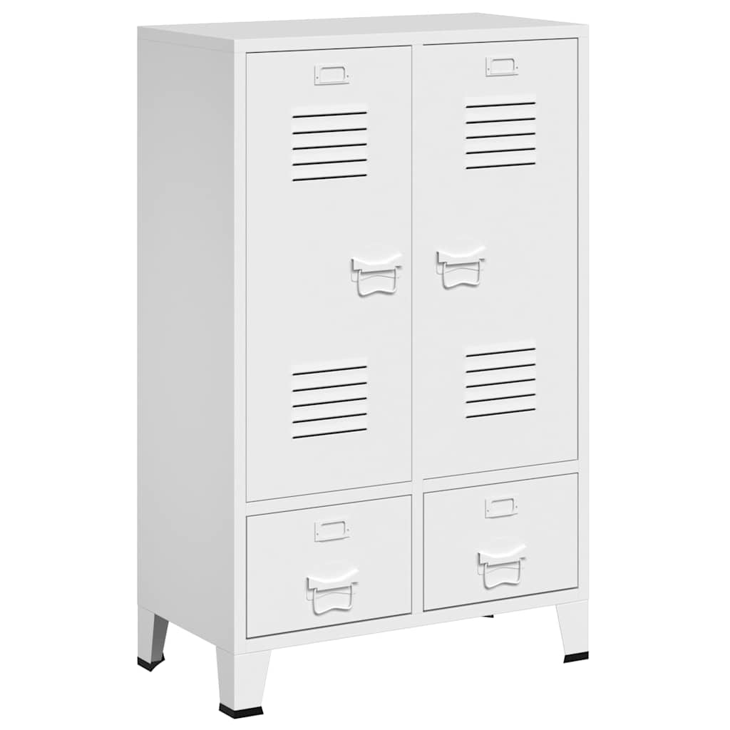 339611 vidaXL Industrial Wardrobe White 67x35x107 cm Steel