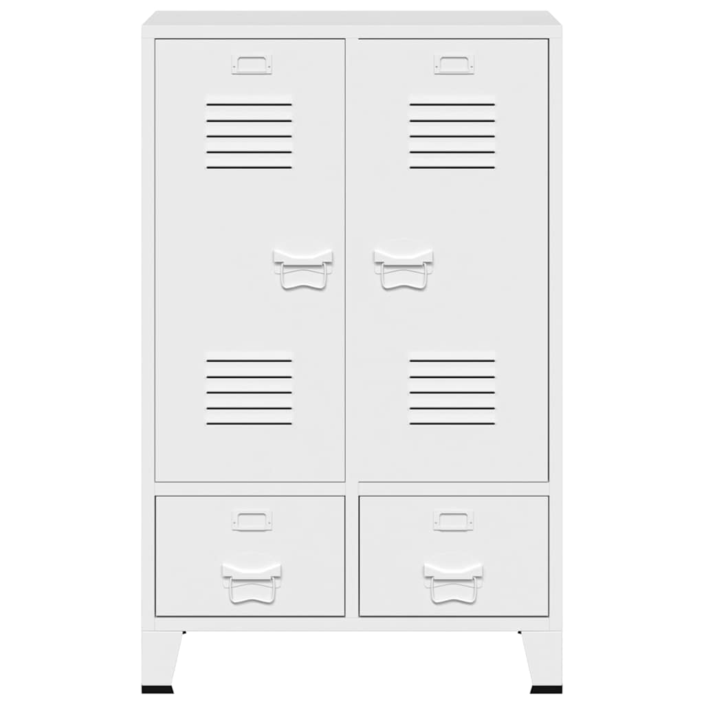 339611 vidaXL Industrial Wardrobe White 67x35x107 cm Steel