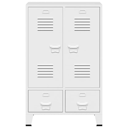 339611 vidaXL Industrial Wardrobe White 67x35x107 cm Steel