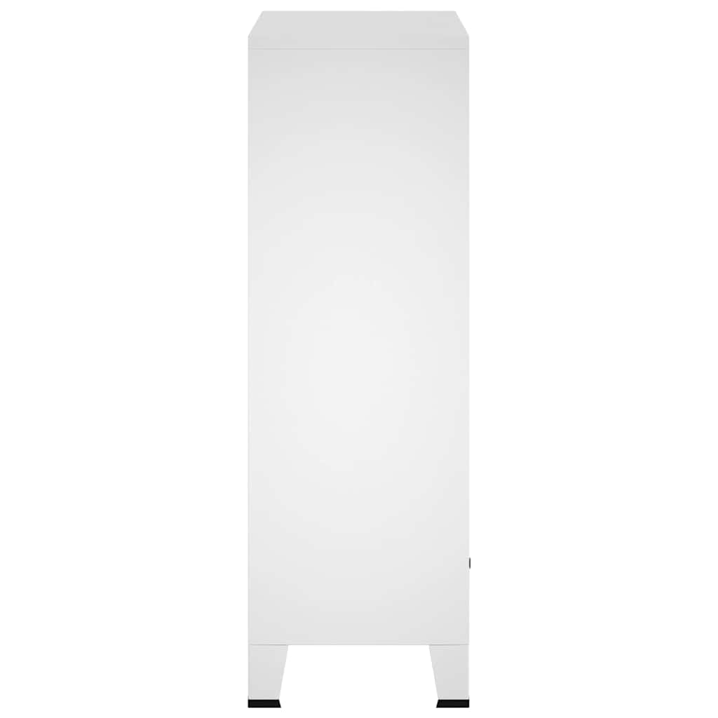 339611 vidaXL Industrial Wardrobe White 67x35x107 cm Steel