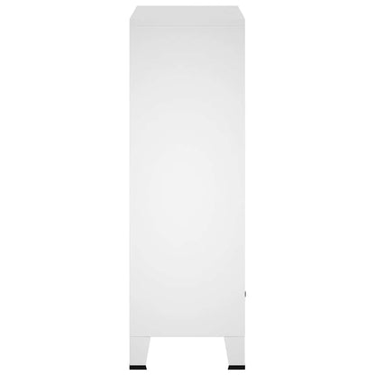 339611 vidaXL Industrial Wardrobe White 67x35x107 cm Steel