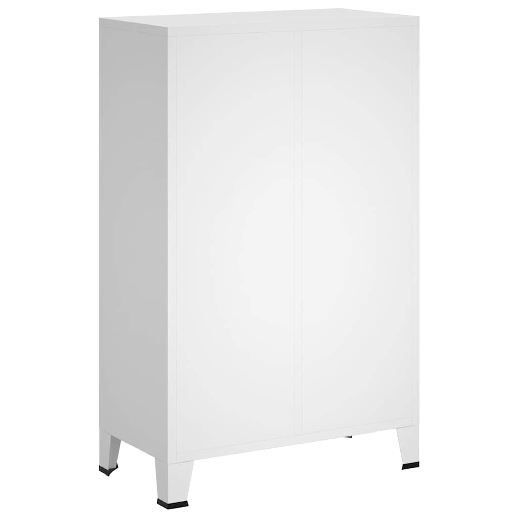 339611 vidaXL Industrial Wardrobe White 67x35x107 cm Steel