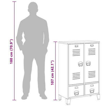 339611 vidaXL Industrial Wardrobe White 67x35x107 cm Steel