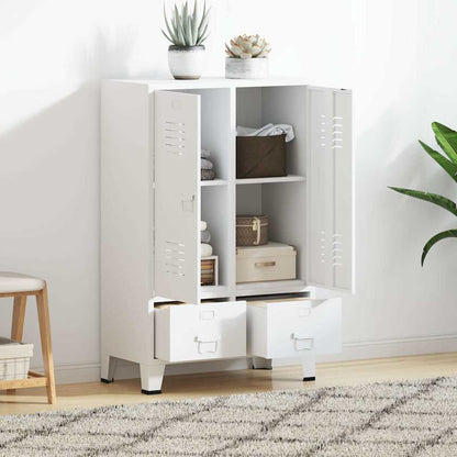 339611 vidaXL Industrial Wardrobe White 67x35x107 cm Steel