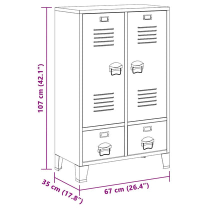 339612 vidaXL Industrial Wardrobe Anthracite 67x35x107 cm Steel