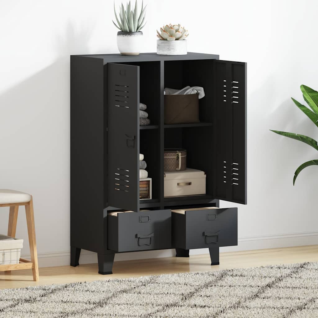 339612 vidaXL Industrial Wardrobe Anthracite 67x35x107 cm Steel