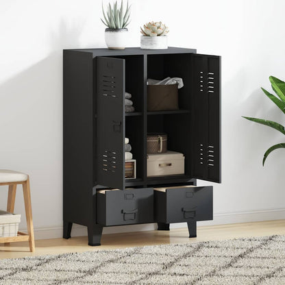 339612 vidaXL Industrial Wardrobe Anthracite 67x35x107 cm Steel