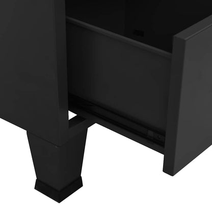 339613 vidaXL Industrial Wardrobe Black 90x50x180 cm Metal
