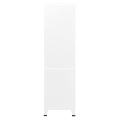 vidaXL Industrial Wardrobe White 90x50x180 cm Metal