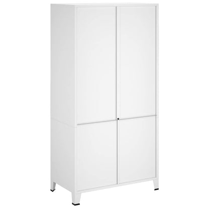 339614 vidaXL Industrial Wardrobe White 90x50x180 cm Metal