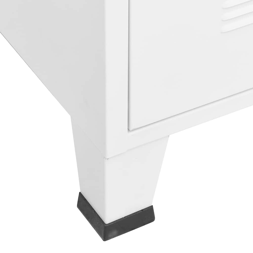 339614 vidaXL Industrial Wardrobe White 90x50x180 cm Metal